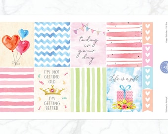 Happy Birthday Weekly Kit for Erin Condren Vertical Horizontal Planner | Birthday Planner Stickers | Cute Birthday Weekly Sticker Kit