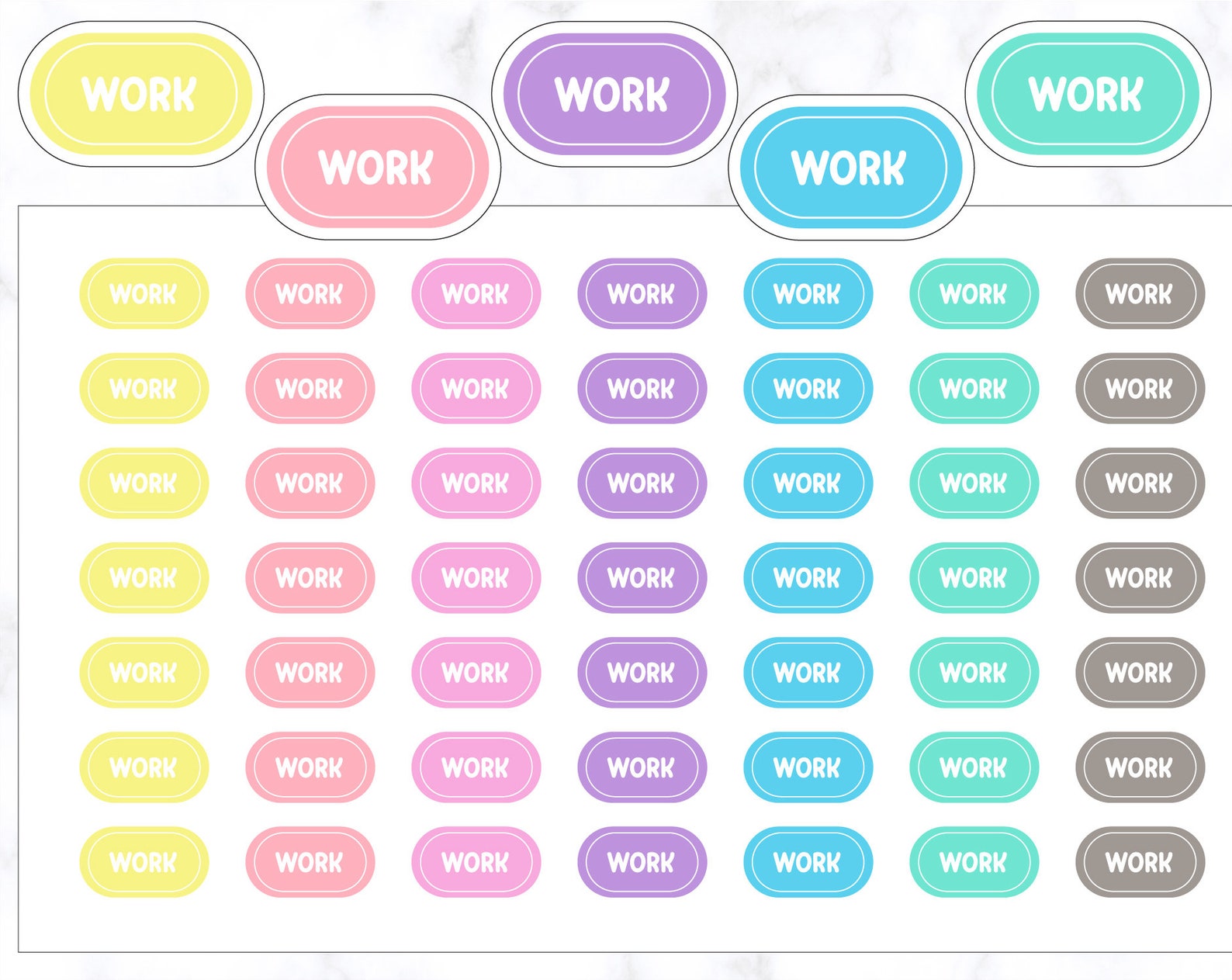Work Button Stickers | Work Stickers | Work Planner Stickers | Work