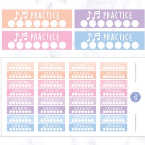 Music Practice Tracker Stickers | Piano Practice Tracker Sticker | Musical Instrument Practice Planner Sticker | Violin Practice Stickers