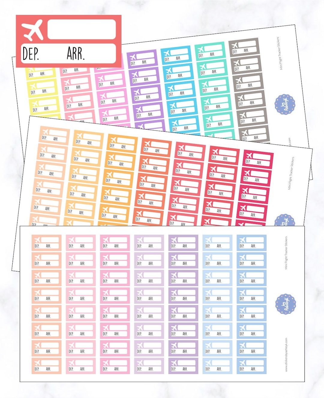 Mini Flight Tracker Planner Stickers | Flight Info Stickers | My Flight ...
