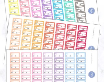Mini vluchttracker plannerstickers | Stickers met vluchtgegevens | Stickers voor mijn vluchtplanner | Vluchttrackingstickers | Stickers reisplanner