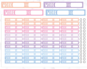 Dunne werktracker plannerstickers | Werkplannerstickers | Werktrackingplannerstickers | Dagboekstickers | Erin Condren-stickers