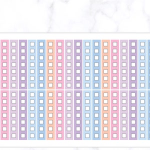 Quadratische Checkliste dünne Streifen Aufkleber | Quadratische Checklisten-Aufkleber | Checklist Stickers | Funktionale Aufkleber - Planer Aufkleber