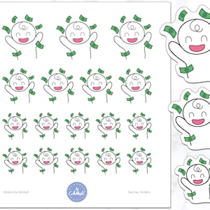 Zahltag Emoji Sticker | Zahltag Aufkleber | Geld Planer Aufkleber | Journal Aufkleber | Tagebuch Aufkleber | Emoji Planer Sticker