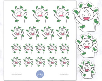 Pay Day Emoji Planner Stickers | Pay Day Stickers | Money Planner Stickers | Journal Stickers | Diary Stickers | Emoji Planner Stickers