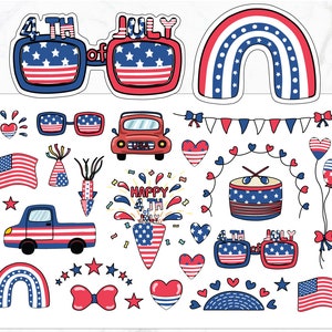 Stickers décoratifs Joyeux 4 juillet | Stickers décoratifs pour agenda Jour de l'Indépendance | Stickers du 4 juillet