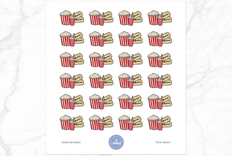 Movie Stickers | Movie Night Stickers | Movie Date | Cinema Stickers ...