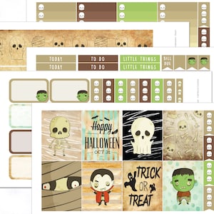 Happy Halloween Weekly Kit for Erin Condren Vertical Planner | Halloween Planner Sticker | October Weekly Kit | Cute Halloween Sticker Kit