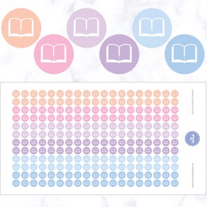 Book Icon Mini Dot Planner Stickers | Reading Planner Stickers | Book Icon Stickers | Study Planner Stickers | Reading Tracker Stickers