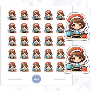 Adesivos Cooking Girl | Adesivos Meal Plan ...