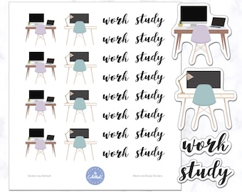 Study Planner  Stickers | Work Planner Stickers | Desk Planner Stickers | Computer Planner Stickers