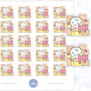 Demasiados paquetes Emoji Planner pegatinas / pegatinas de correo feliz / pegatinas del planificador de paquetes felices / pegatinas del día de entrega / pegatinas del día del paquete