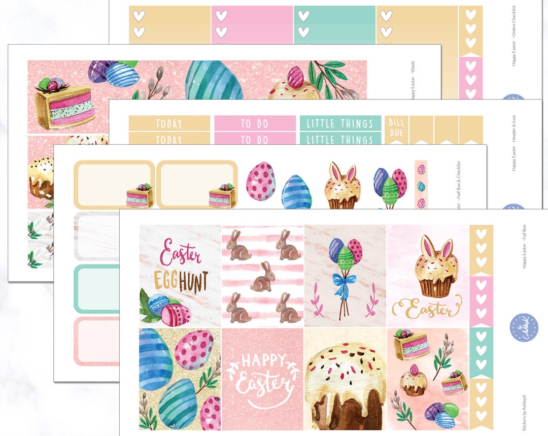Happy Easter Weekly Kit for Erin Condren Vertical Planner | Cute Easter ...