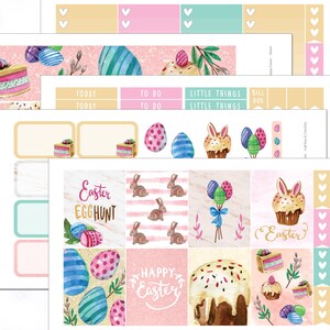 Kit Semanal Feliz Páscoa para Erin Condren Vertical Planner | Adesivos Bonitos para Planejador de Páscoa | Kit Semanal de Abril | Kit Semanal de Adesivos de Primavera