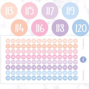 113 ~ 224 cijfers planner stickers | Stickers met cijferstippen | Getallenplannerstickers | Cijfers ronde stickers | Cijfers cirkelstickers