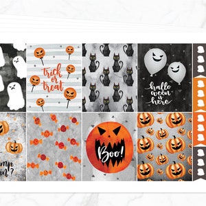 Pumpkin Night Weekly Kit for Erin Condren Vertical Planner | Halloween Planner Stickers | Cute Halloween Weekly Kit | October Weekly Kit