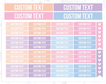 Etiquetas adhesivas personalizadas para encabezado de texto en negrita / Etiquetas adhesivas con texto personalizado / Etiquetas adhesivas para planificador / Etiquetas adhesivas con texto personalizado para encabezado