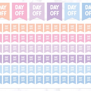 78 Day Off Flag Planner Stickers | Day Off Stickers | Flag Planner Stickers | Journal Stickers | Diary Stickers | Functional Planner Sticker