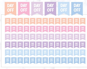 78 Day Off Flag Planner Stickers | Day Off Stickers | Flag Planner Stickers | Journal Stickers | Diary Stickers | Functional Planner Sticker