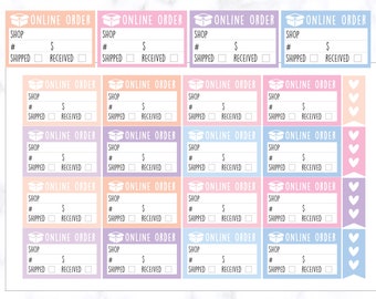 Online Order Planner Stickers | Online Order Half Box Stickers | Online Order Tracking Planner Stickers | Online Order Tracker Stickers