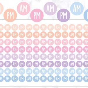 112 AM PM Runda klistermärken | AM Rutin Planner Stickers | Am PM Planner Stickers | PM Rutin Planner Stickers | Cirkel Planner Sticker