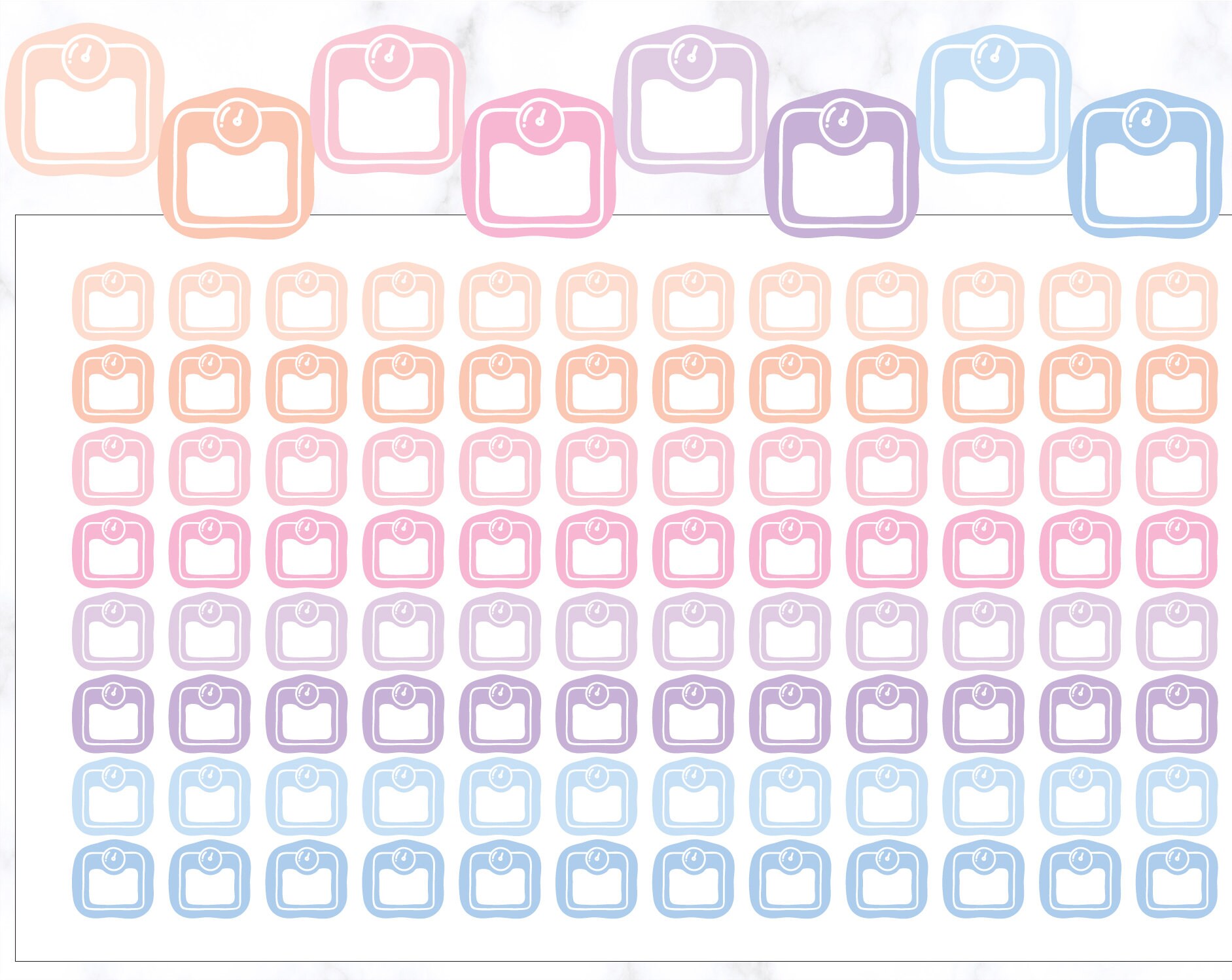 Weight Scale Planner Stickers | Weight Tracker Planner Stickers | Planner Stickers | Journal Stickers | Scale Planner Stickers