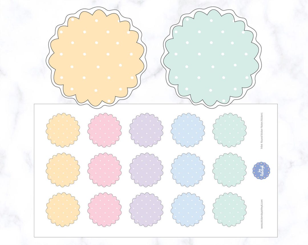 Scalloped Round Sticky Notes Planner Stickers | Notes Planner Stickers ...