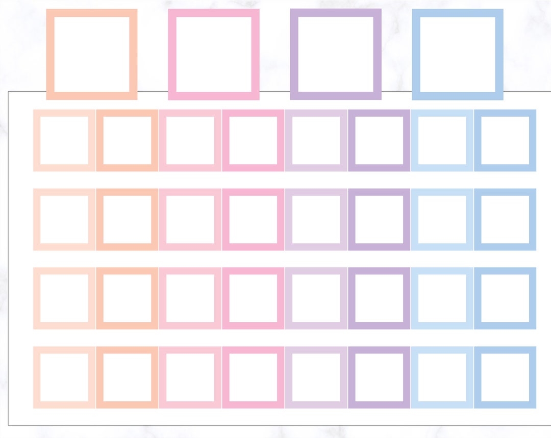 Square Box Planner Stickers | Square Box Stickers | Planner Stickers ...