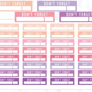 Vergiss keine Aufkleber | To Do Liste Sticker | To Do Sticker | Tagebuch Aufkleber - Erin Condren, Happy Planner, Kikki K