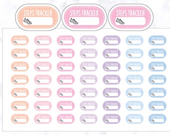 Mini Steps-tracker plannerstickers | Steps-trackerstickers | Workoutstickers | Stickers fitnessplanner | Stickers joggingplanner
