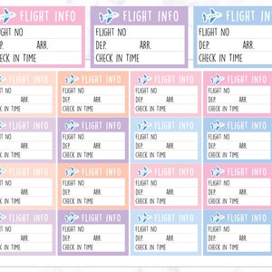 adesivos de planejador de informações de voo | Etiquetas do perseguidor do vôo | Meus adesivos de planejador de vôo - Erin Condren Planner | Adesivos de diário de voo