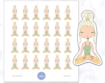 Yoga Planner Stickers | Yoga Stickers | Planner Stickers | Journal Stickers | Diary Sticker | Meditation Stickers | Me Time Stickers