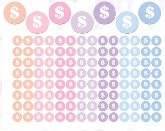 Money Stickers | Pay Day Stickers | Money Icon Stickers | Planner Icon Stickers | Journal Stickers | Circle Stickers | Round Stickers