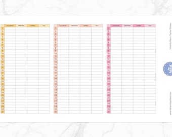Månatliga makrospårare Planner Stickers