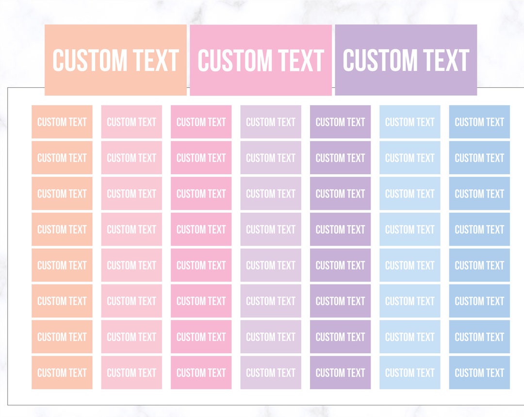 Bold Custom Text Mini Label Planner Stickers | Label Stickers | Planner ...