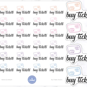 Tickets kaufen Planer Stickers | Tickets Aufkleber | Reise-Aufkleber | Reise-Aufkleber | Reise-Tracker-Aufkleber | Konzertkarten-Aufkleber