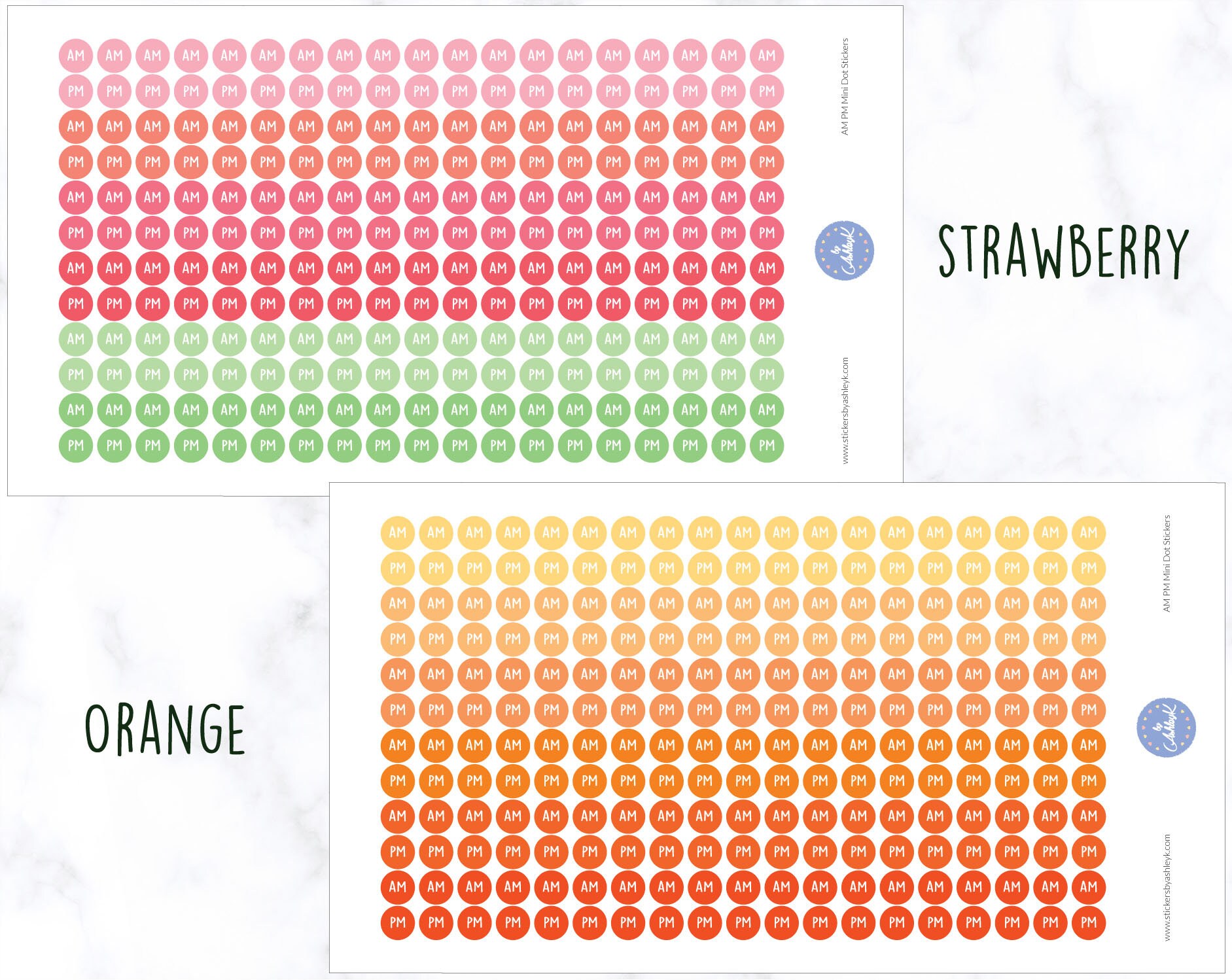 228 AM PM Mini Dot Stickers | Dot Planner Stickers | Am Pm Routine ...