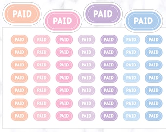 Paid Button Planner Stickers | Bill Due Stickers | Pay Bill Stickers | Bill Due Tracker Stickers | Money Sticker - Erin Condren Planner
