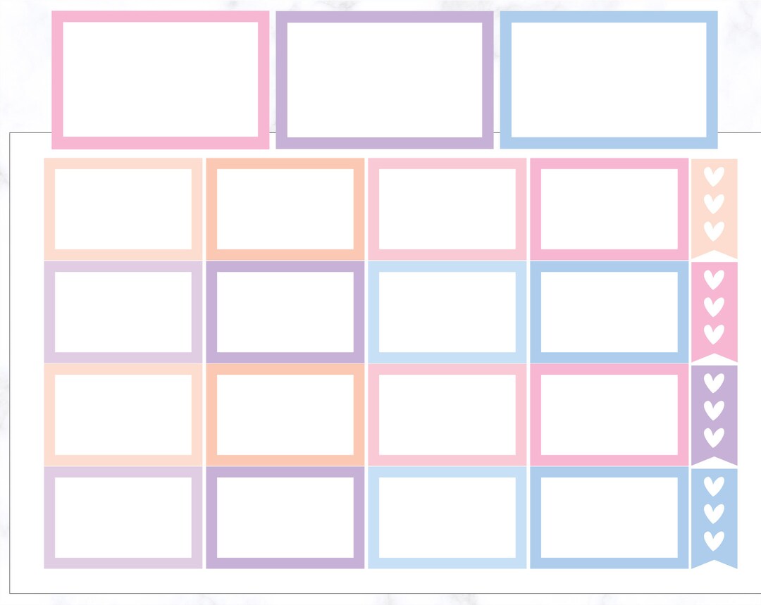 16 Half Box Planner Stickers | Half Box Stickers | Half Box Label ...