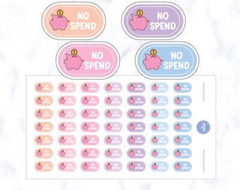 Pegatinas bonitas para no gastar / Pegatinas para planificar el dinero / Pegatinas para ahorrar / Pegatinas para registrar ahorros / Pegatinas para planificar el presupuesto / Pegatinas para huchas