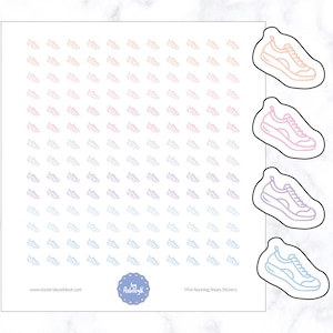 Mini Running Shoes Icon Stickers | Fitness Planner Stickers | Workout Icon Stickers | Gym Stickers | Cardio Sticker | Steps Tracker Stickers
