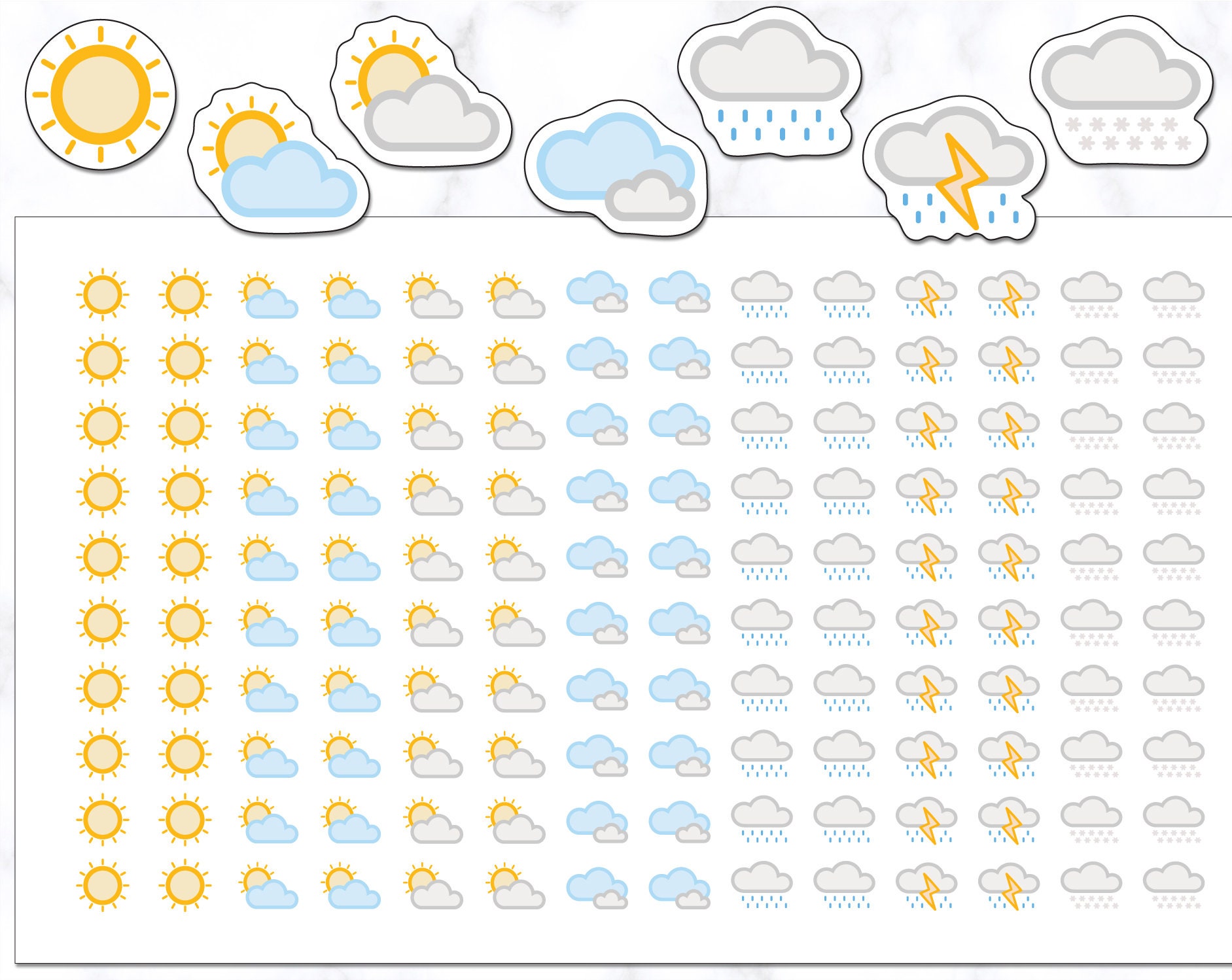 140 Weather Stickers Weather Planner Stickers Journal | Etsy
