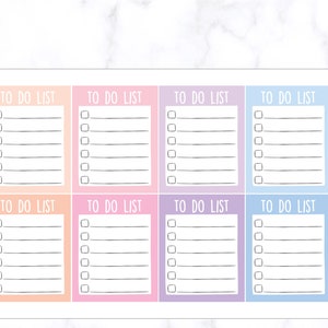 Stickers boîte de liste de tâches | Stickers pour agenda de tâches à faire | Stickers pour journaux | Stickers agenda - Erin Condren, Happy Planner, Kikki K