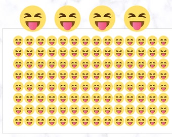 Pegatinas de emojis de risa para planificador / Pegatinas de emojis de caras felices / Pegatinas de caras sonrientes / Pegatinas de emoticonos felices / Pegatinas de seguimiento del estado de ánimo
