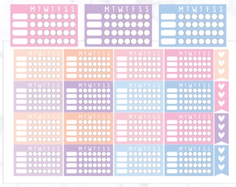 Pegatinas para planificador de seguimiento de hábitos semanales / Pegatinas para seguimiento de hábitos / Pegatinas de seguimiento semanal / Pegatinas para planificador / Planificador Erin Condren