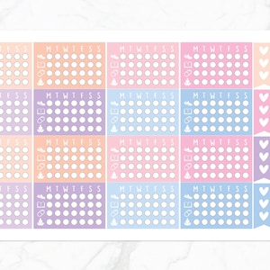 Adesivi per pianificatore di monitoraggio settimanale / Adesivi per passaggi / Adesivi per tablet / Adesivi per monitoraggio della lettura / Adesivi per meditazione - Erin Condren Planner