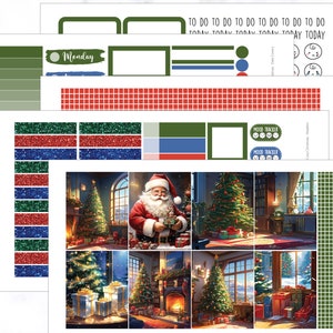 Gezellige kerstweekset voor Erin Condren verticale planner | Weekpakket kerstversieringen | Stickers kerstplanner