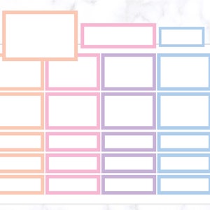 Colourful Boxes Planner Stickers | Half Box Stickers | Quarter Box Stickers | Rectangle Label Stickers | Planner Box Stickers