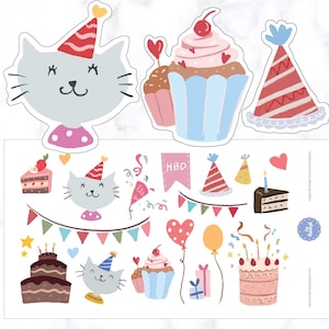 Happy Birthday Decorative Stickers | Birthday Planner Stickers | Birthday Card Stickers | Birthday Party Stickers | Birthday Cake Stickers