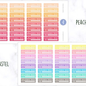 K&ouml;nnte beinhalten: Ein Set mit 24 bunten Kopfschmerz-Tracker-Aufklebern mit einem niedlichen Comic-Charakter. Die Aufkleber sind in zwei Farbschemata erh&auml;ltlich: Pastell und Pfirsich. Jeder Aufkleber hat einen Platz zum Verfolgen von Kopfschmerzen mit den Zahlen 0-9.